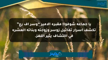 يا جماعة شوفوا! مقبرة الأمير “وسر إف رع” تكشف أسرار تماثيل زوسر وزوجته وبناته العشرة في اكتشاف يثير اللغز.